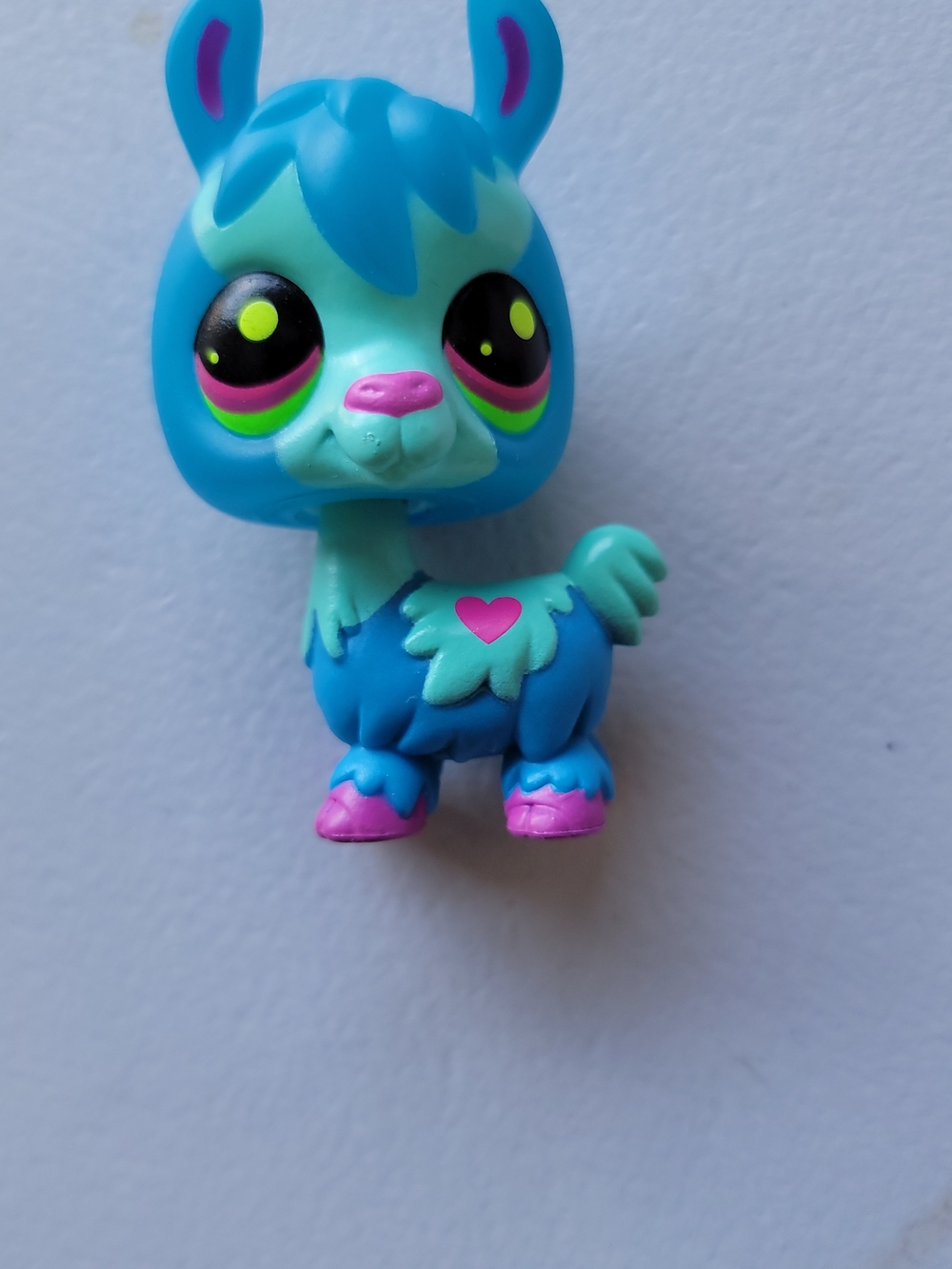 Littlest Pet Shop Blue Teal Pink Llama Figure Toy